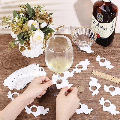 200Pcs Cardboard Wine Glass Charms FIND-GA0007-50-1