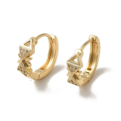 KC Gold Plated Brass Micro Pave Cubic Zirconia Hoop Earring EJEW-L271-01KCG-07-1