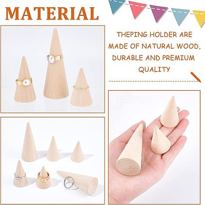 12Pcs 3 Style Wooden Ring Displays RDIS-NB0001-05-1