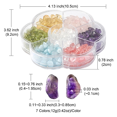 84G 7 Styles Natural & Synthetic Mixed Gemstone Beads Set G-FS0005-60-1