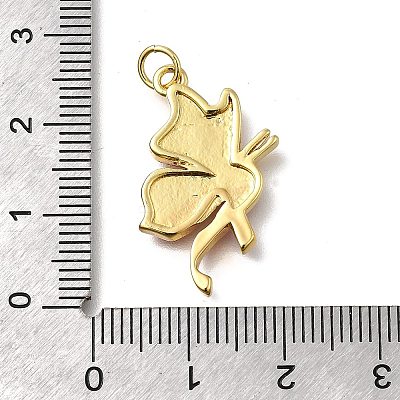 October Breast Cancer Pink Awareness Ribbon Brass Enamel Pendants KK-S517-04D-D-1