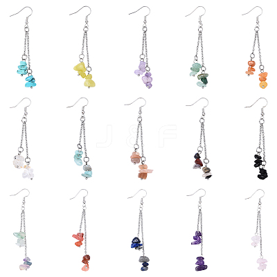 5Pair Brass Dangle Earring EJEW-YW00001-01-1