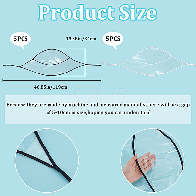 10Pcs 2 Colors Plastic Black and White Rain Bonnets AJEW-CP0007-88-1