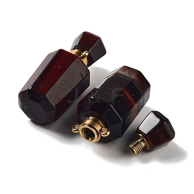 Dyed & Heated Natural Red Tiger Eye Perfume Bottle Pendants G-A026-16B-01-1