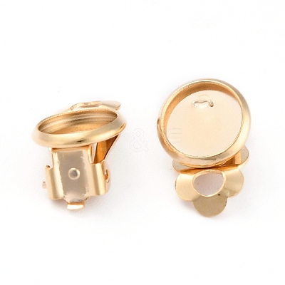 304 Stainless Steel Clip-on Earring Setting STAS-L244-50C-G-1
