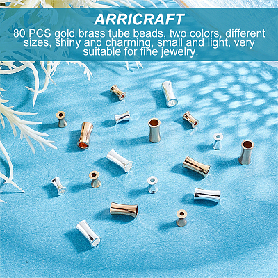 80Pcs 4 Style Brass Beads KK-AR0002-52-1