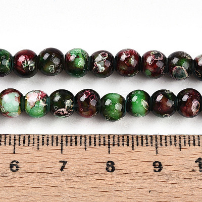 Baking Paint Glass Beads Strands X-DGLA-N003-6mm-A09-1