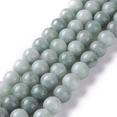 Natural White Jade Imitation Burmese Jade Beads Strands G-I299-F09-10mm-1