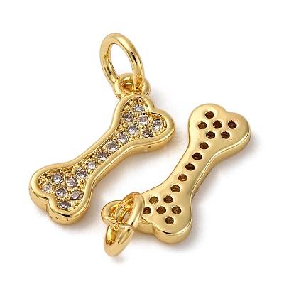 Brass Micro Pave Cubic Zirconia Pendants KK-P308-59G-1
