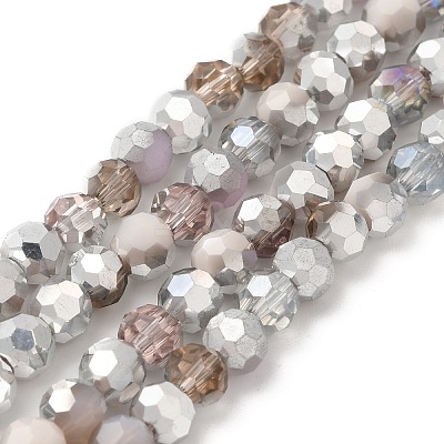 Electroplate Glass Beads Strands EGLA-P048-B04-1