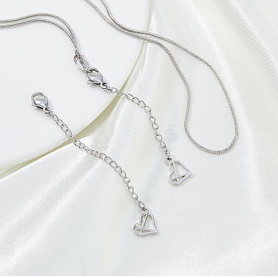 2Pcs 2 Styles 304 Stainless Steel Chain Extender STAS-FH0002-31P-1