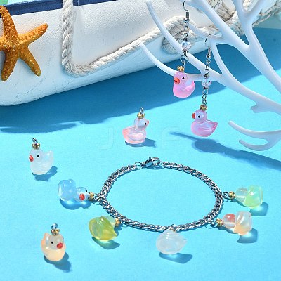40Pcs 8 Colors Transparent Resin Pendants RESI-SZ0003-27-1