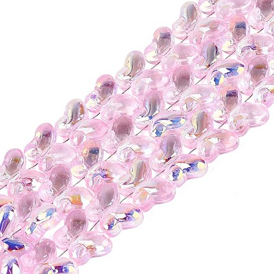 Baking Paint Electroplate Transparent Glass Beads Strands EGLA-Q136-03A-09-1
