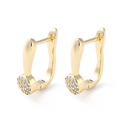 Brass Micro Pave Cubic Zirconia Hoop Earrings EJEW-P259-23G-1