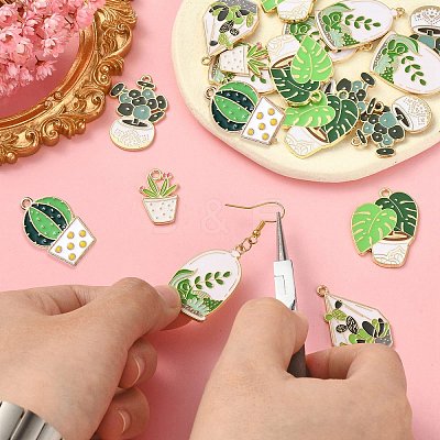 30Pcs 6 Styles Alloy Enamel Pendants ENAM-CJ0004-91-1