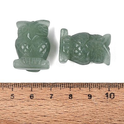 Natural Green Aventurine Owl Figurine DJEW-N005-05D-1