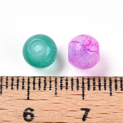 Baking Paint Imitation Jade Glass Beads DGLA-S115-6mm-MY-1