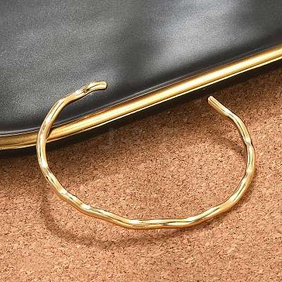 Ion Plating(IP) 304 Stainless Steel Cuff Bangles X-BJEW-H323-01G-1