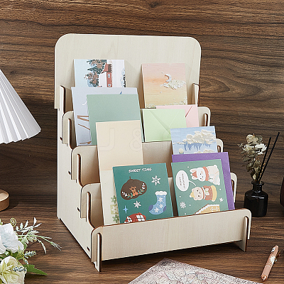 Wood Place Card Display Stands AJEW-FH0009-10-1