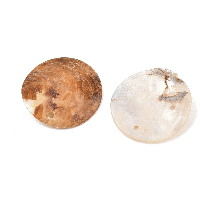 Natural Akoya Shell Disc Links Connector Charms SHEL-B005-04-1