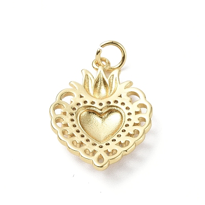 Eco-Friendly Rack Plating Brass Micro Pave Cubic Zirconia Pendants KK-F845-33G-03-1