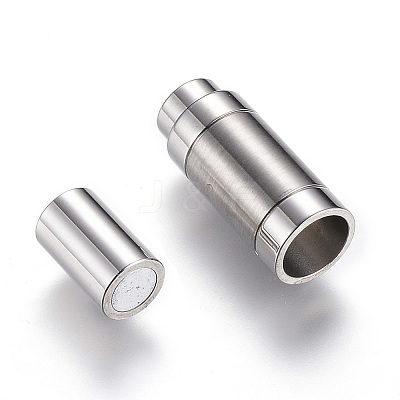 Tarnish Resistant 304 Stainless Steel Magnetic Clasps with Glue-in Ends X-STAS-D159-15-1