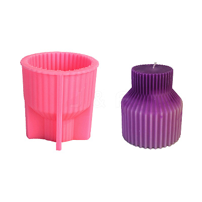 Ribbed Pillar Geometry Scented Candle Silicone Molds DIY-G106-01B-1