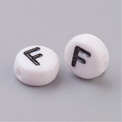Acrylic Horizontal Hole Letter Beads X-PL37C9070-F-1