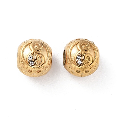 Ion Plating(IP) 304 Stainless Steel Rhinestone European Beads STAS-A092-10E-G-1