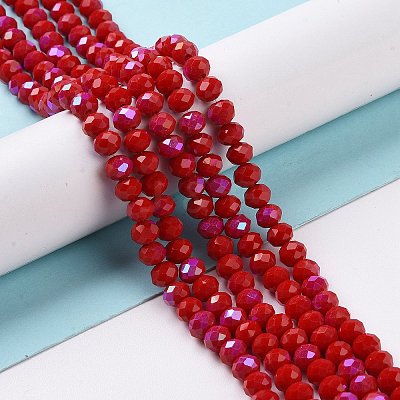 Electroplate Opaque Solid Color Glass Beads Strands X1-EGLA-A034-P8mm-L04-1