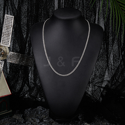 1Pc 304 Stainless Steel Cuban Link Chain Necklaces for Men Women NJEW-BM0001-08C-1