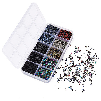 6200Pcs 100G 10 Styles Glass Seed Beads SEED-TA0001-72-1