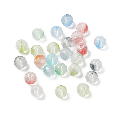 Frosted Glass Beads GLAA-P029-07A-1
