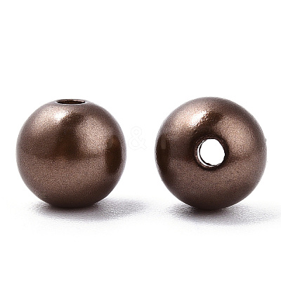 Spray Painted ABS Plastic Imitation Pearl Beads OACR-T015-05C-04-1