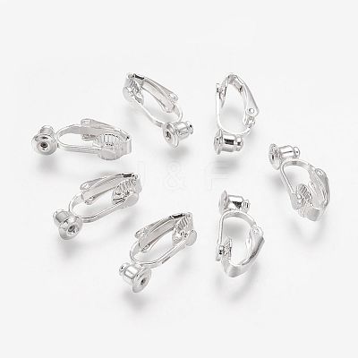 Brass Clip-on Earring Converters Findings KK-Q115-S-NF-1