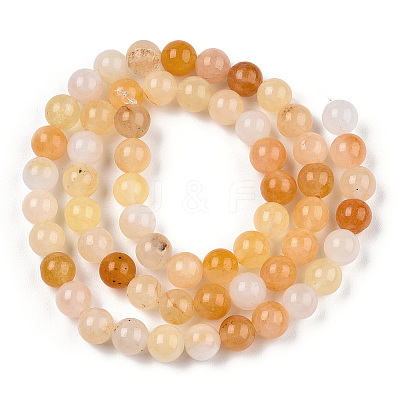 Natural Yellow Aventurine Beads Strands G-Q948-80A-6mm-1
