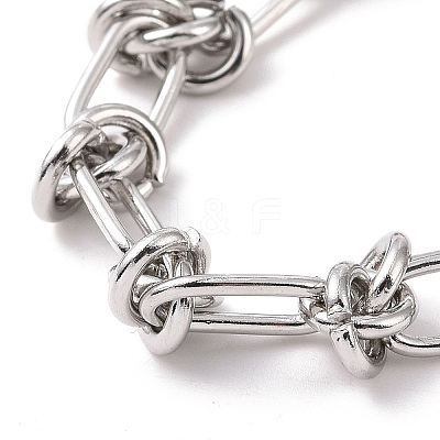 Non-Tarnish 304 Stainless Steel Knot Link Chain Bracelet for Men Women BJEW-E020-01P-1