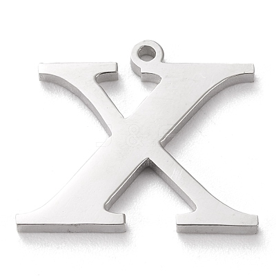 Tarnish Resistant 304 Stainless Steel Letter Pendant Rhinestone Settings STAS-J028-01X-1