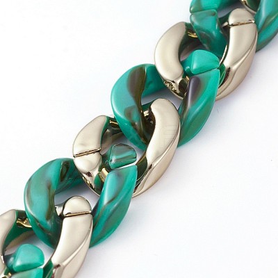 Handmade CCB Plastic Curb Chain AJEW-JB00678-01-1