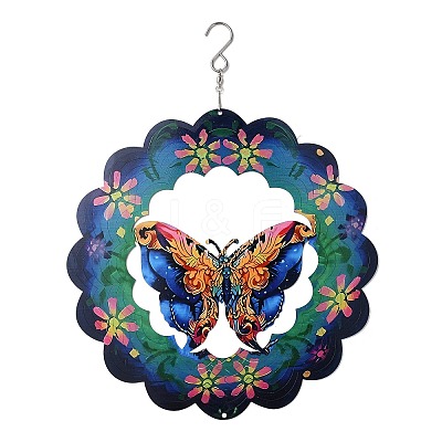 Butterfly Iron Wind Chime HJEW-H059-01A-1