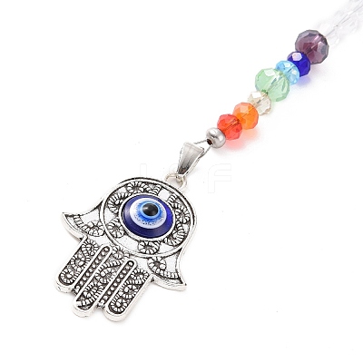 Chakra Glass Dowsing Pendulum Pendants PALLOY-JF01064-1