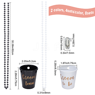 8Sets 2 Colors DIY Word Shot Glass Necklace Making Kits DIY-CP0008-06-1