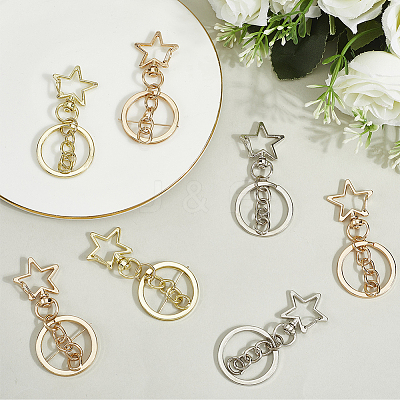 18Pcs 3 Style Alloy Keychain Clasps KEYC-SP0001-49D-1
