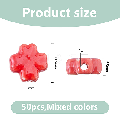 50Pcs Handmade Porcelain Beads PORC-DC0001-17-1