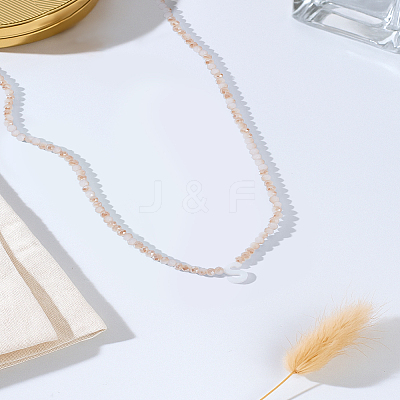 1Pc Glass Rondelle Beaded Necklaces NJEW-LP0007-23S-1