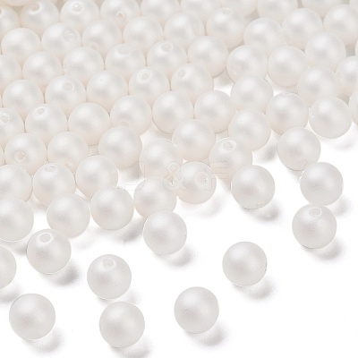 Frosted Plastic Imitation Pearl Beads KY-F022-6mm-01-1
