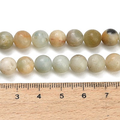 Natural Flower Amazonite Beads Strands GG-CBA6382-A04-8mm-01-1