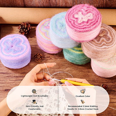 Segment Dyed Knitting Yarn LS-DIY-TAC0033-03H-1