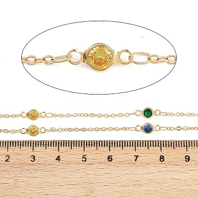 Brass Flat Round Link Chains CHC-H115-15G-1