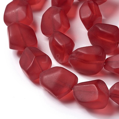 Transparent Frosted Glass Beads Strands X-FGLA-S001-02H-1